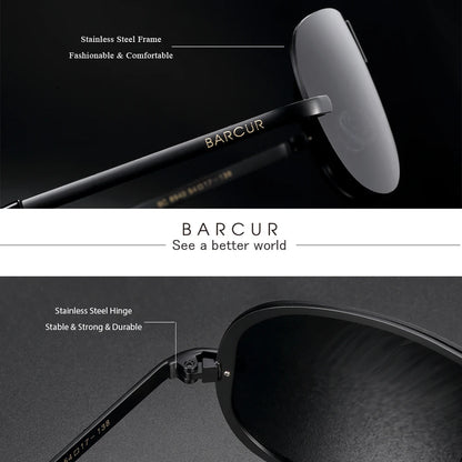 Gafas de Sol Shield Rimless Polarizadas – Visión Nocturna, 4 Colores, Hombre