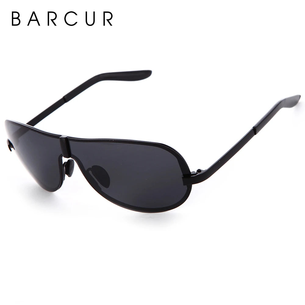 Gafas de Sol Shield Rimless Polarizadas – Visión Nocturna, 4 Colores, Hombre