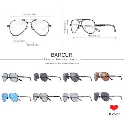 Gafas de Sol Aviador Polarizadas – Acero, 8 Colores, Unisex