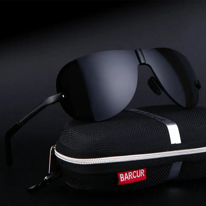Gafas de Sol Shield Rimless Polarizadas – Visión Nocturna, 4 Colores, Hombre