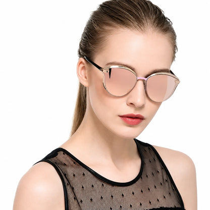 [COMPRA 2, LLÉVATE 3] Gafas de Sol Redondas Polarizadas ojo de gato – Mujer, Protección UV400