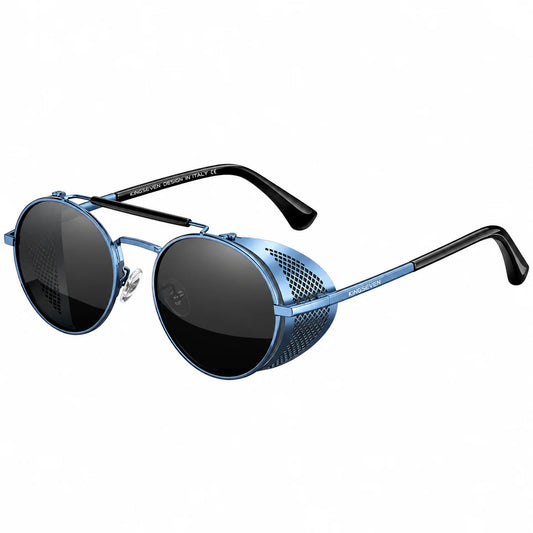 Gafas de Sol Redondas Steampunk Polarizadas – Acero, Unisex