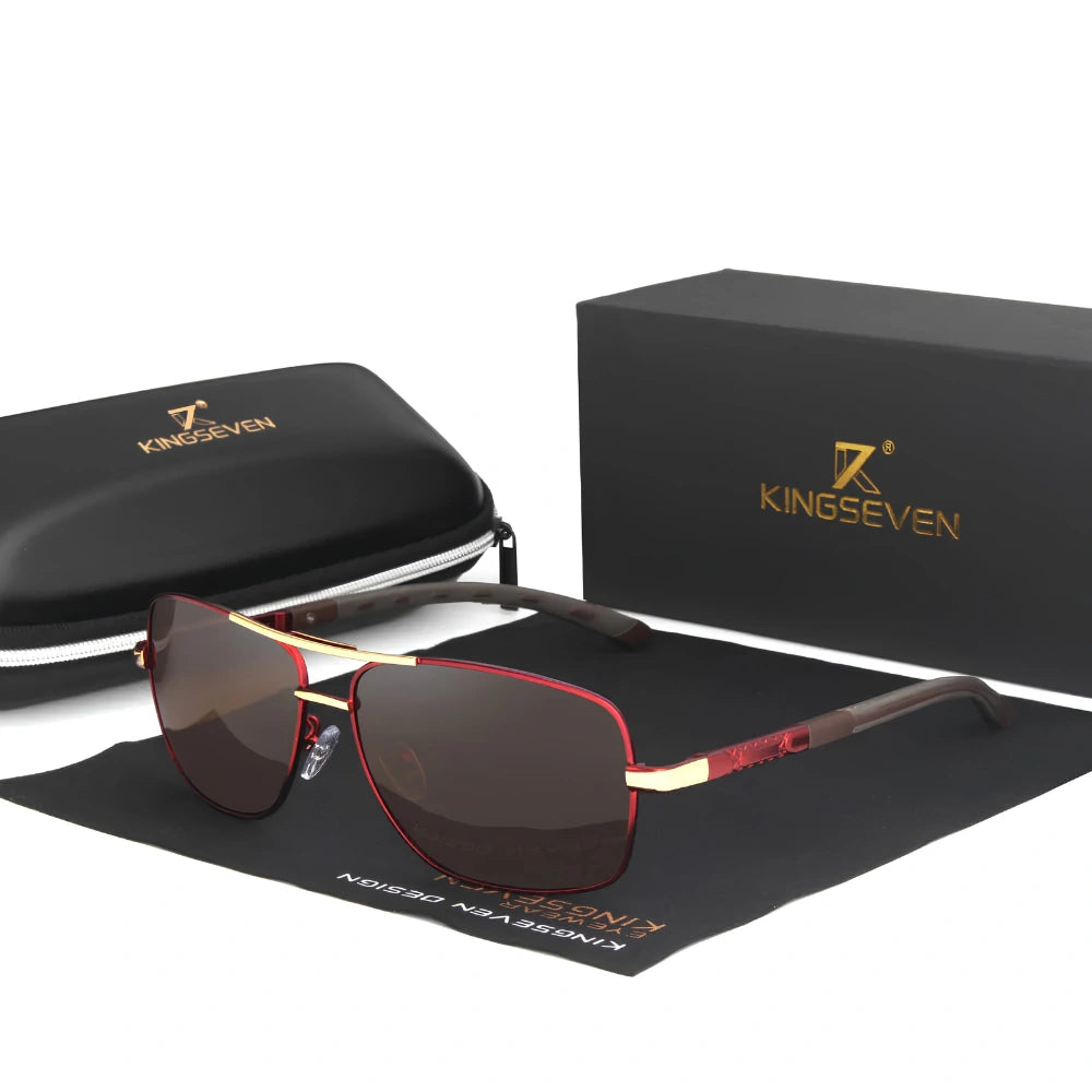 Gafas de Sol Rectangulares Doble Puente Polarizadas HD – Aluminio, Hombre