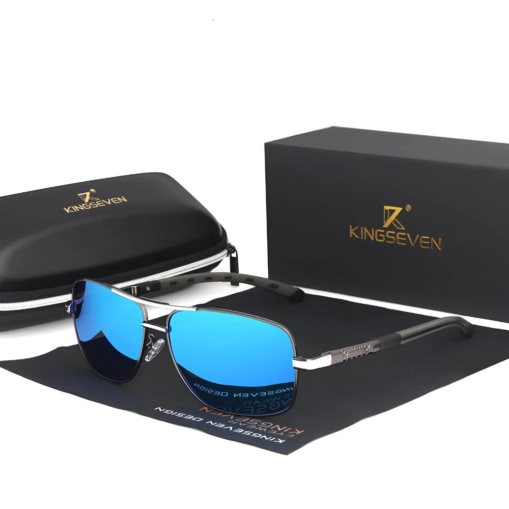 Gafas de Sol Rectangulares Doble Puente Polarizadas HD – Aluminio, Hombre