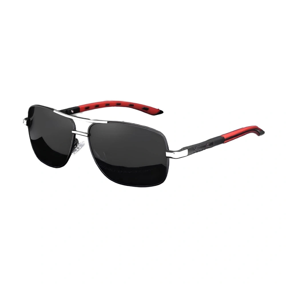 Gafas de Sol Rectangulares Doble Puente Polarizadas HD – Aluminio, Hombre