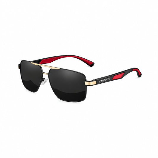 Gafas de Sol Rectangulares Polarizadas HD – Aluminio Patillas Tricolor, Hombre