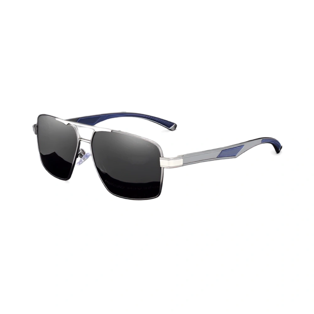 Gafas de Sol Rectangulares Polarizadas HD – Aluminio Patillas Tricolor, Hombre
