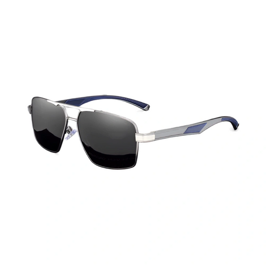 Gafas de Sol Rectangulares Polarizadas HD – Aluminio Patillas Tricolor, Hombre