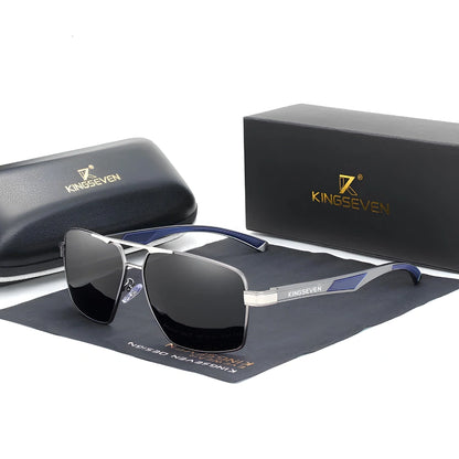 Gafas de Sol Rectangulares Polarizadas HD – Aluminio Patillas Tricolor, Hombre