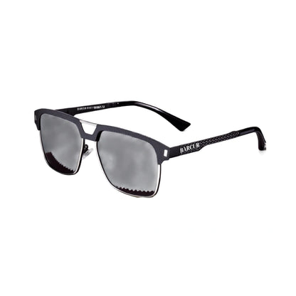 Gafas de Sol Cuadradas Semi-Montura Polarizadas – Acero y Carbono, Hombre