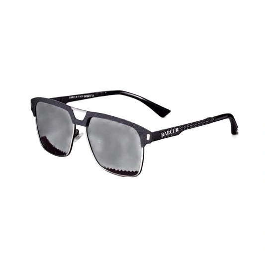 Gafas de Sol Cuadradas Semi-Montura Polarizadas – Acero y Carbono, Hombre