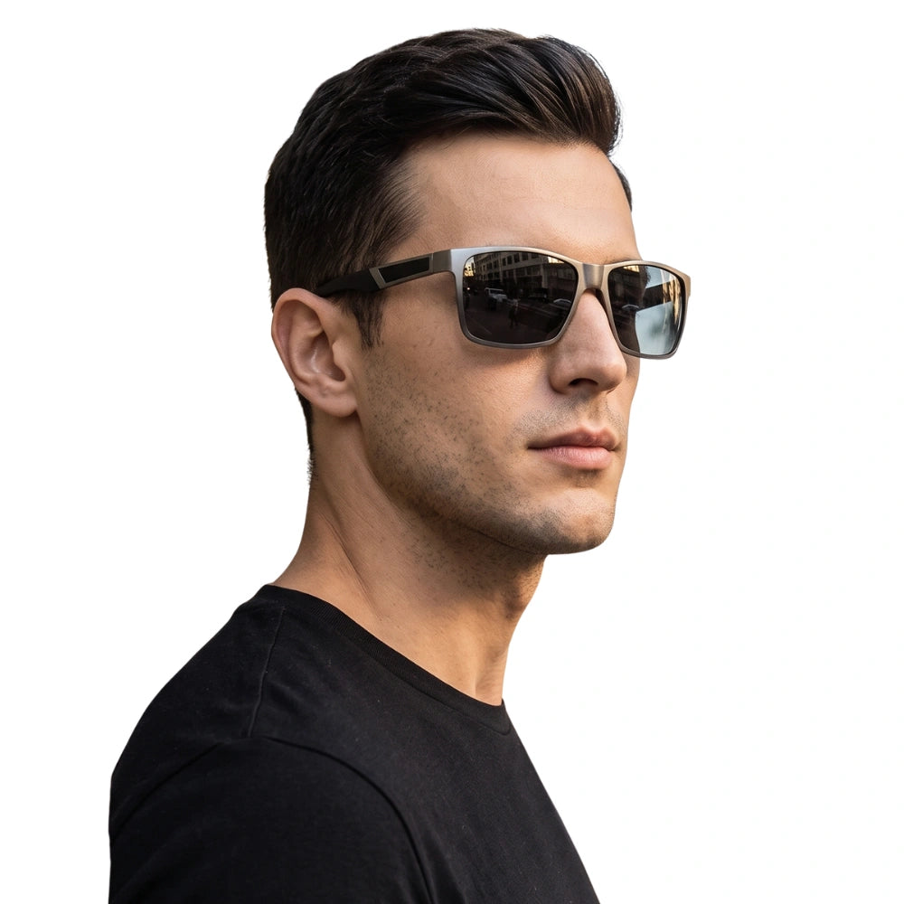 [COMPRA 2, LLÉVATE 3] Gafas de Sol Rectangulares Polarizadas – Aluminio, Hombre
