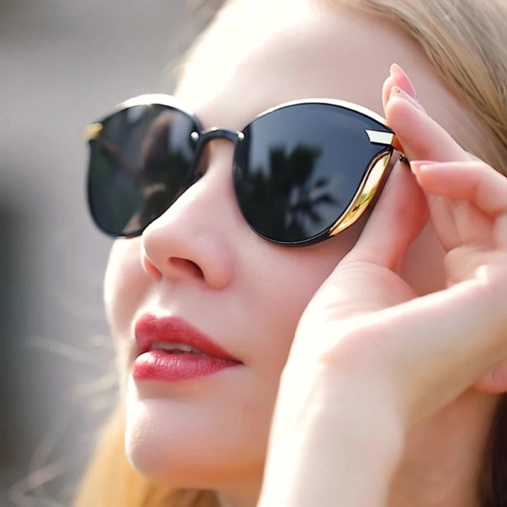 [COMPRA 2, LLÉVATE 3] Gafas de Sol Redondas Polarizadas ojo de gato – Mujer, Protección UV400
