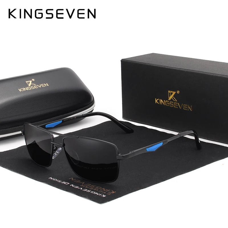 Gafas de Sol Cuadradas Polarizadas HD – Aluminio Clásico, Hombre