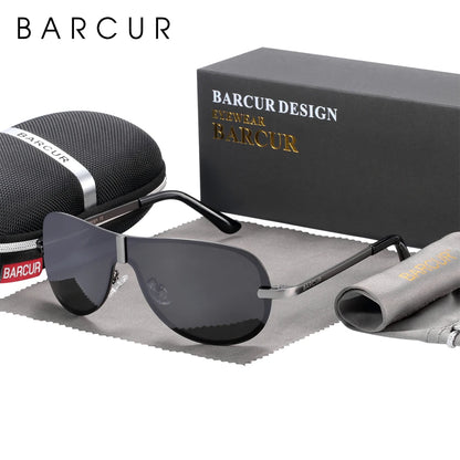 Gafas de Sol Shield Rimless Polarizadas – Visión Nocturna, 4 Colores, Hombre
