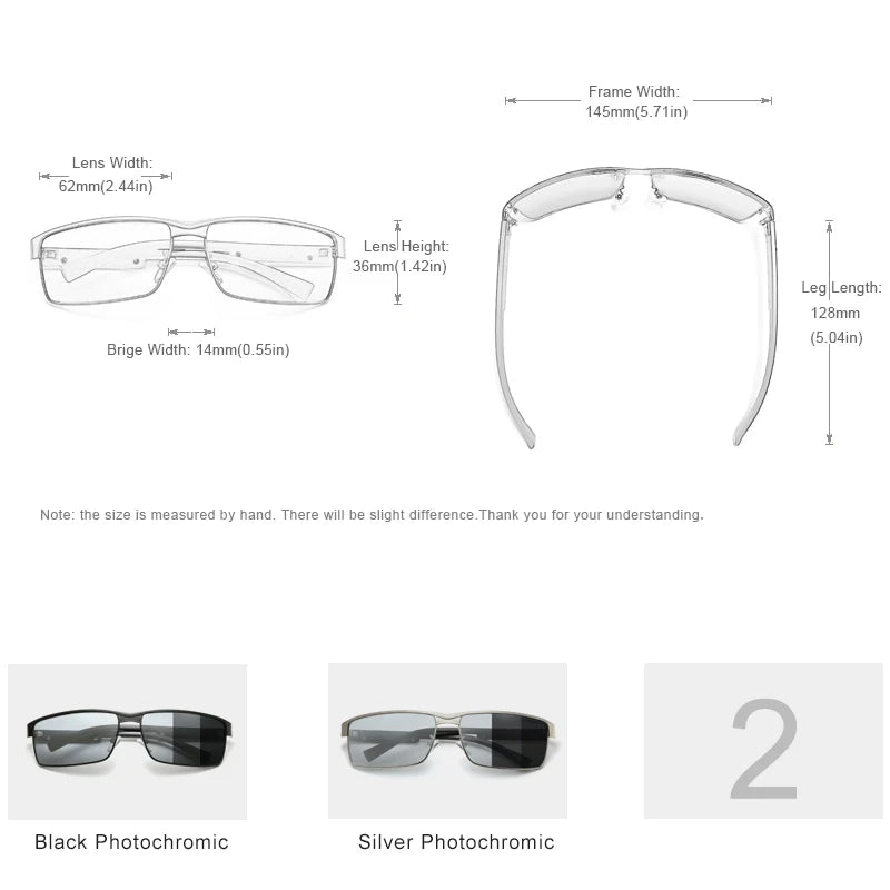 Gafas de Sol Rectangulares Fotocromáticas Polarizadas – Conducción, Hombre