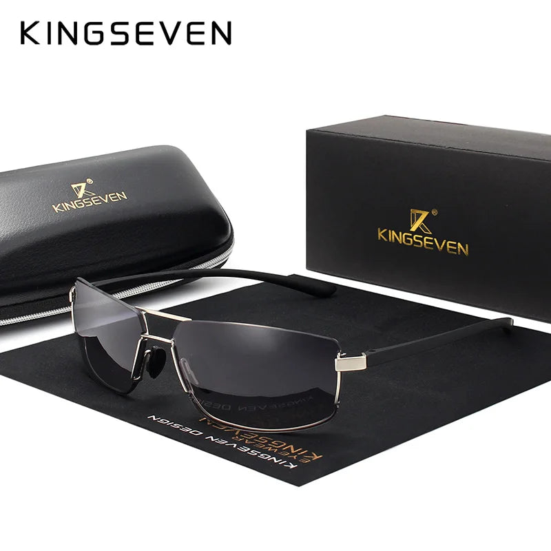 Gafas de Sol Rectangulares Polarizadas – Aleación Fina, Hombre