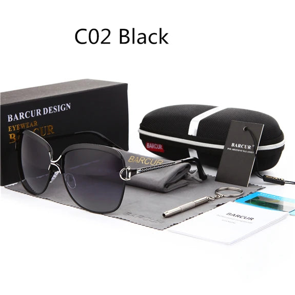 Gafas de Sol Oversized Polarizadas Degradé – Montura Metálica Fina, Mujer