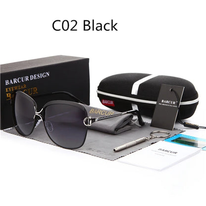 Gafas de Sol Oversized Polarizadas Degradé – Montura Metálica Fina, Mujer