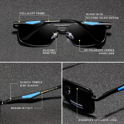 Gafas de Sol Cuadradas Polarizadas HD – Aluminio Clásico, Hombre