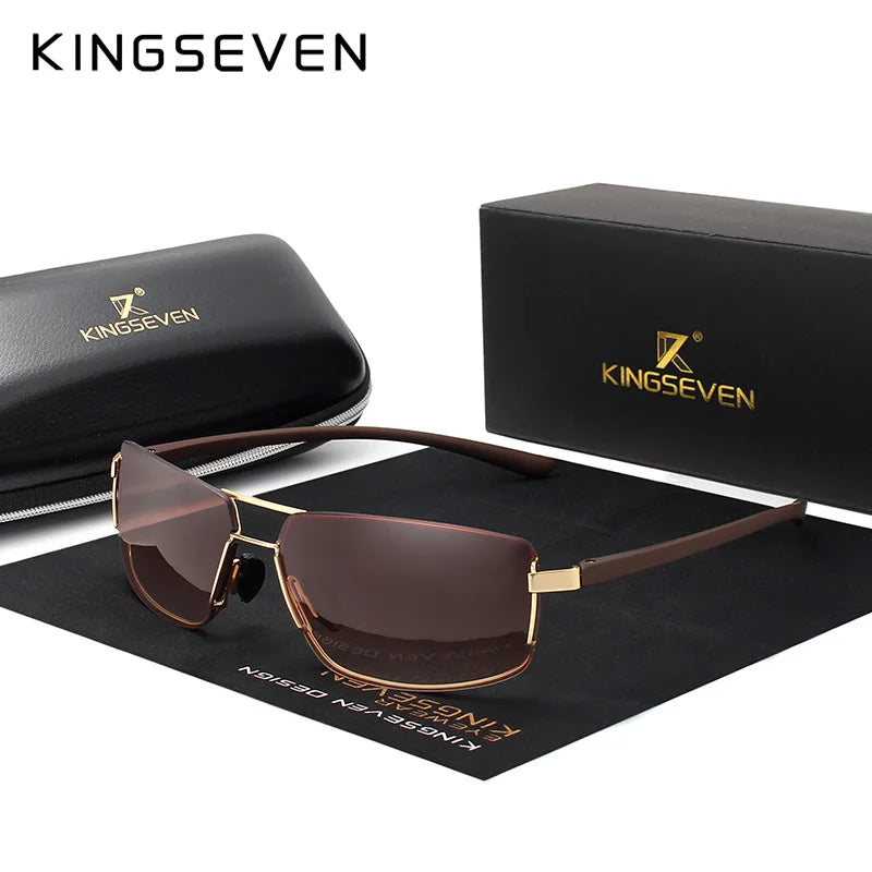 Gafas de Sol Rectangulares Polarizadas – Aleación Fina, Hombre
