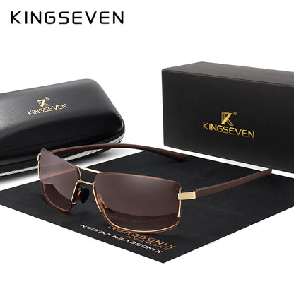 Gafas de Sol Rectangulares Polarizadas – Aleación Fina, Hombre