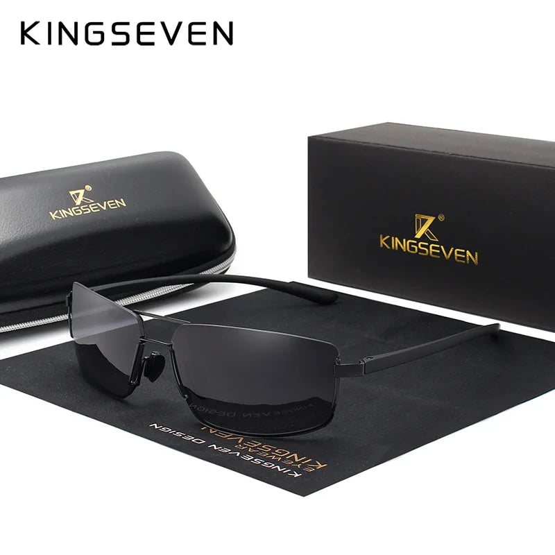 Gafas de Sol Rectangulares Polarizadas – Aleación Fina, Hombre