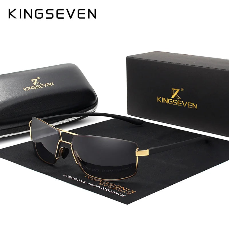Gafas de Sol Rectangulares Polarizadas – Aleación Fina, Hombre