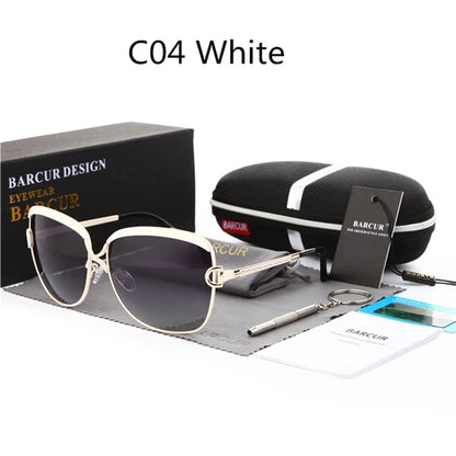 Gafas de Sol Oversized Polarizadas Degradé – Montura Metálica Fina, Mujer