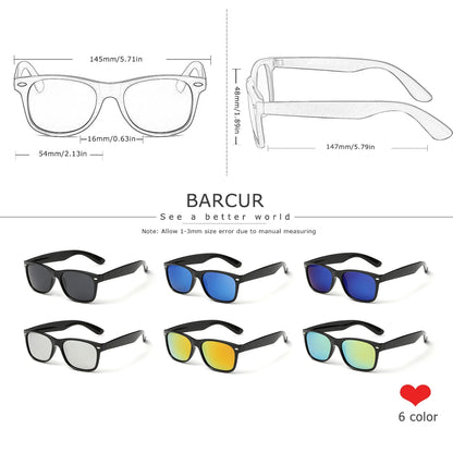 Gafas de Sol Wayfarer Polarizadas – 6 Colores Espejo, Unisex
