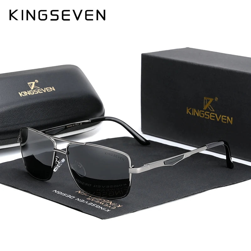 Gafas de Sol Cuadradas Polarizadas HD – Aluminio Clásico, Hombre