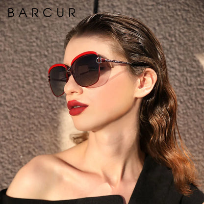 Gafas de Sol Oversized Polarizadas Degradé – Montura Metálica Fina, Mujer