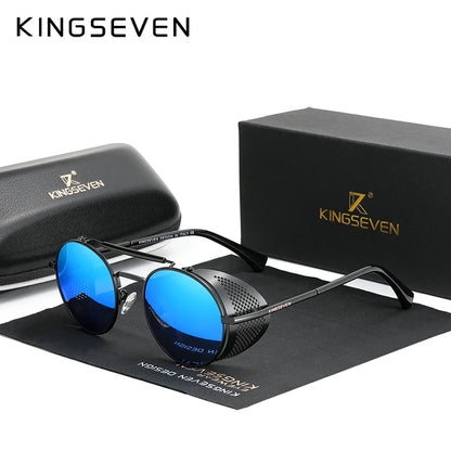 [COMPRA 2, LLÉVATE 3] Gafas de Sol Redondas Steampunk Polarizadas – Acero, Unisex
