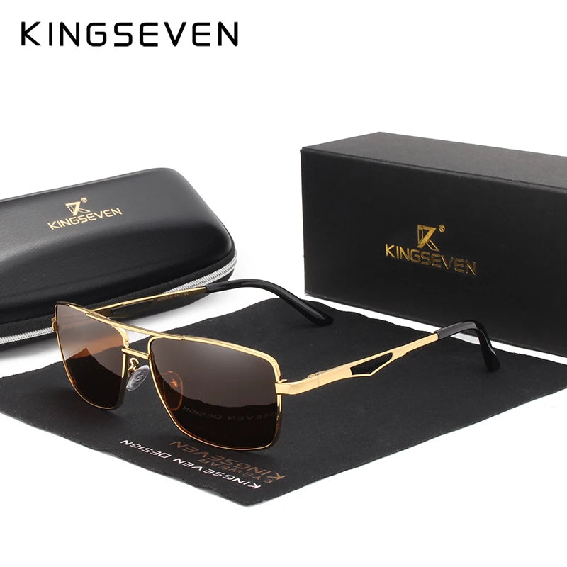 Gafas de Sol Cuadradas Polarizadas HD – Aluminio Clásico, Hombre