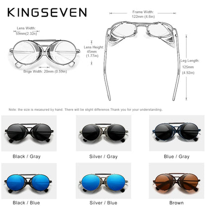 [COMPRA 2, LLÉVATE 3] Gafas de Sol Redondas Steampunk Polarizadas – Acero, Unisex