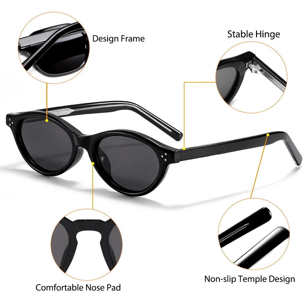 Gafas de Sol Ojo de Gato Oval Retro – TR90, Mujer