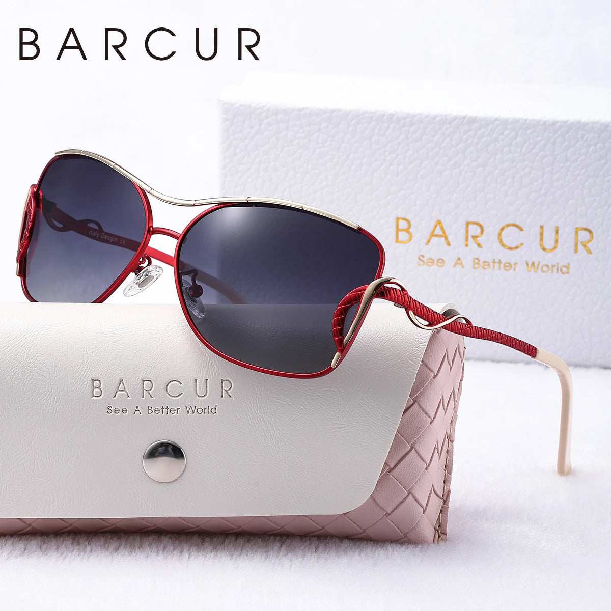 Gafas de Sol Oversized Polarizadas – Acero Bicolor, Caja Regalo, Mujer
