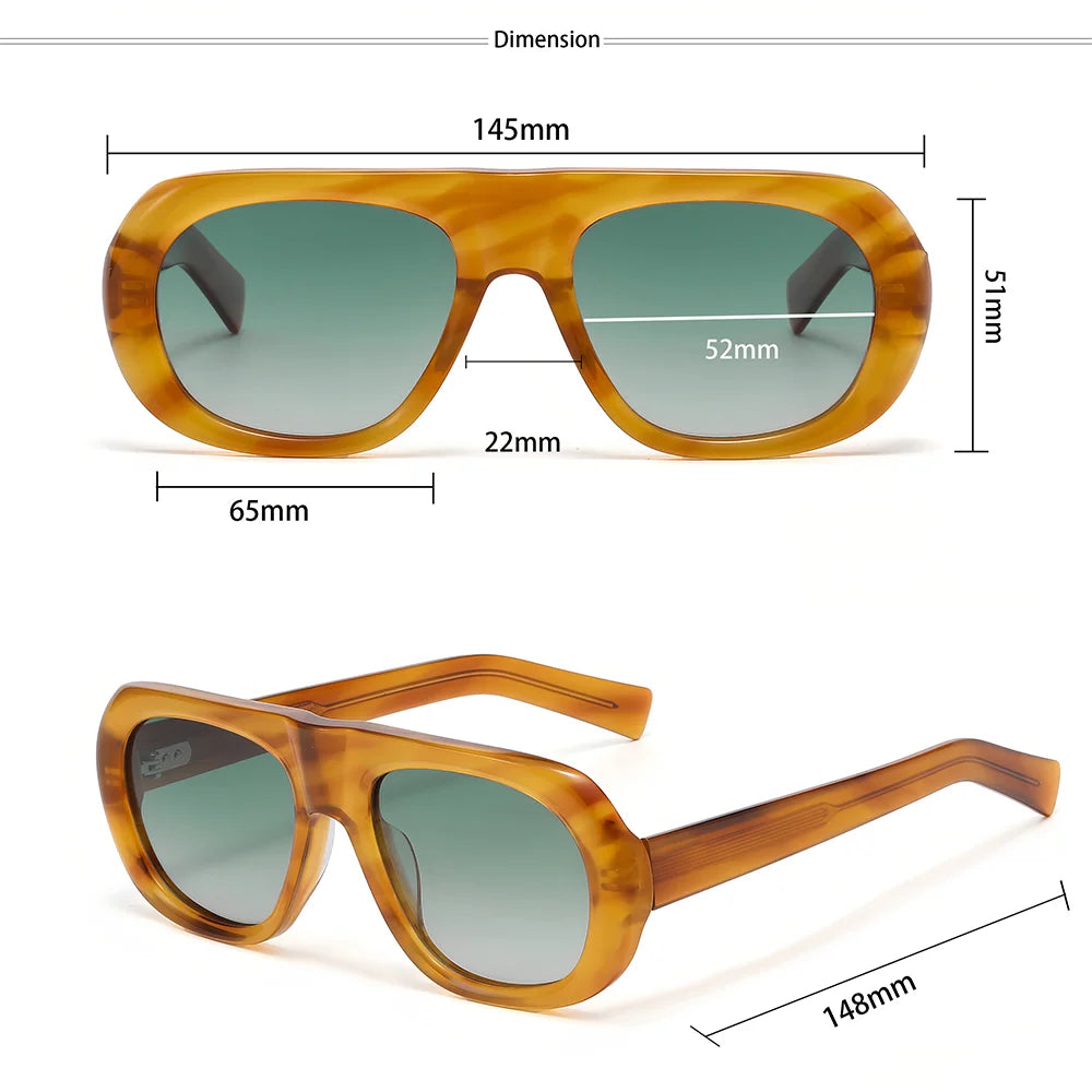 Gafas de Sol Redondas Oversize – Acetato Premium Polarizado, Unisex
