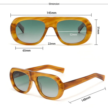 Gafas de Sol Redondas Oversize – Acetato Premium Polarizado, Unisex