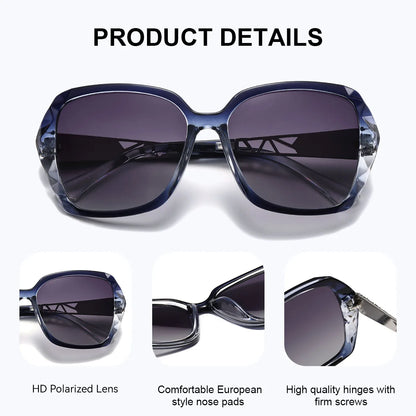 Gafas de Sol Butterfly Oversized Polarizadas – Patillas Doradas, Mujer