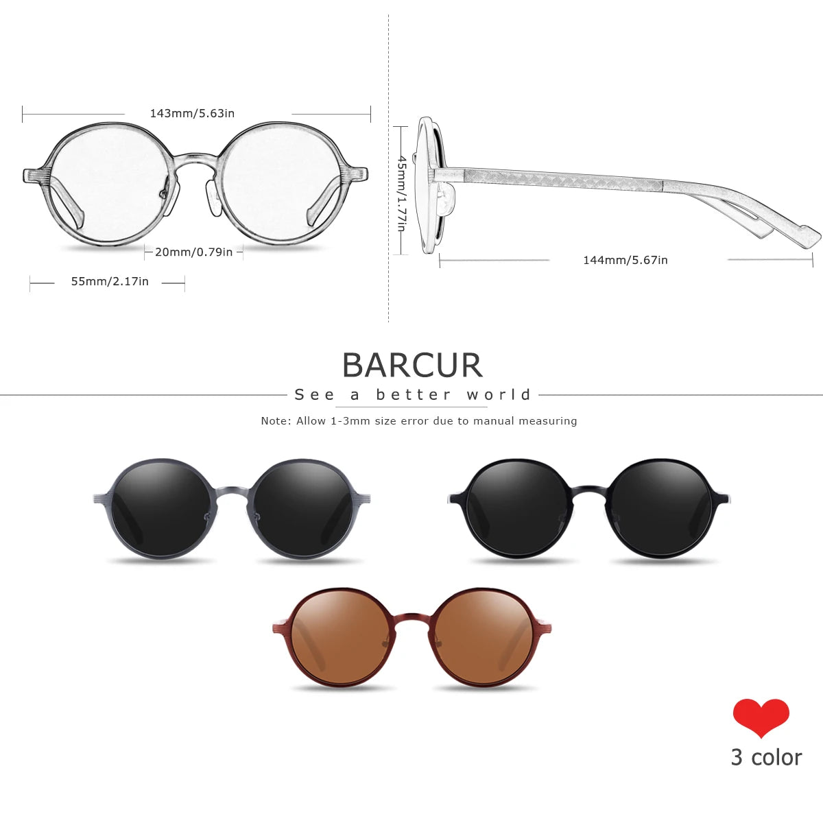 Gafas de Sol Redondas Retro Punk Polarizadas – Aluminio Magnesio, Unisex