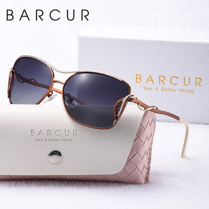Gafas de Sol Oversized Polarizadas – Acero Bicolor, Caja Regalo, Mujer