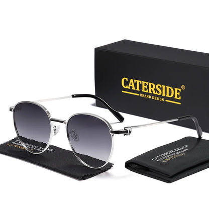Gafas de Sol Redondas Polarizadas – Montura Metal Fina, Unisex
