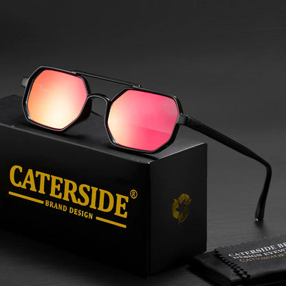 Gafas de Sol Cuadradas Retro – Doble Puente, Lente Degradé, Unisex