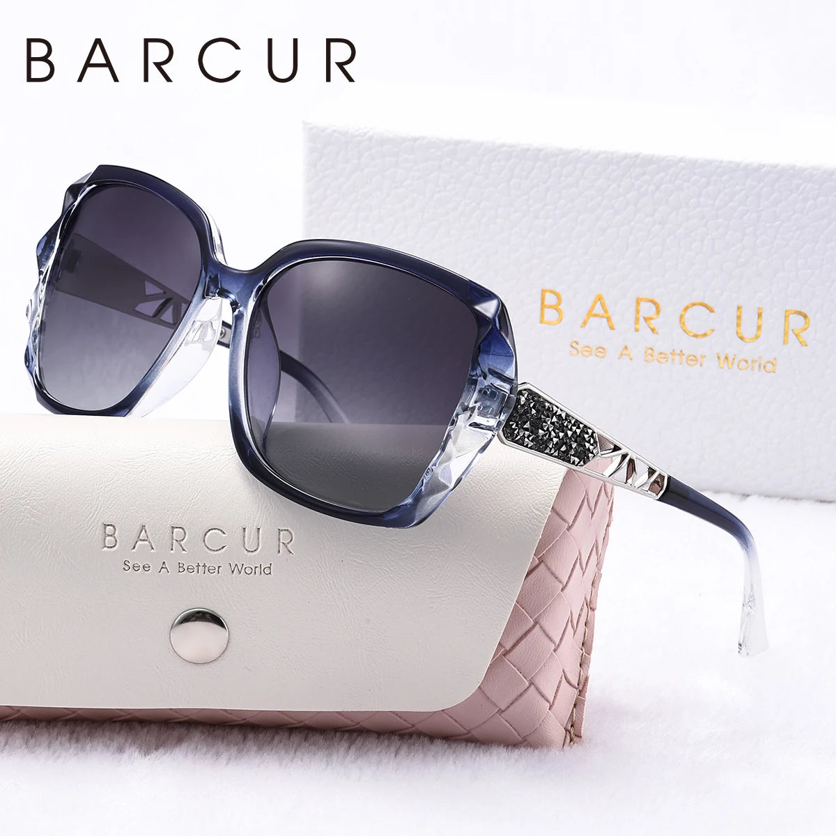 Gafas de Sol Butterfly Oversized Polarizadas – Patillas Doradas, Mujer
