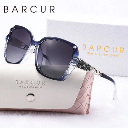 Gafas de Sol Butterfly Oversized Polarizadas – Patillas Doradas, Mujer