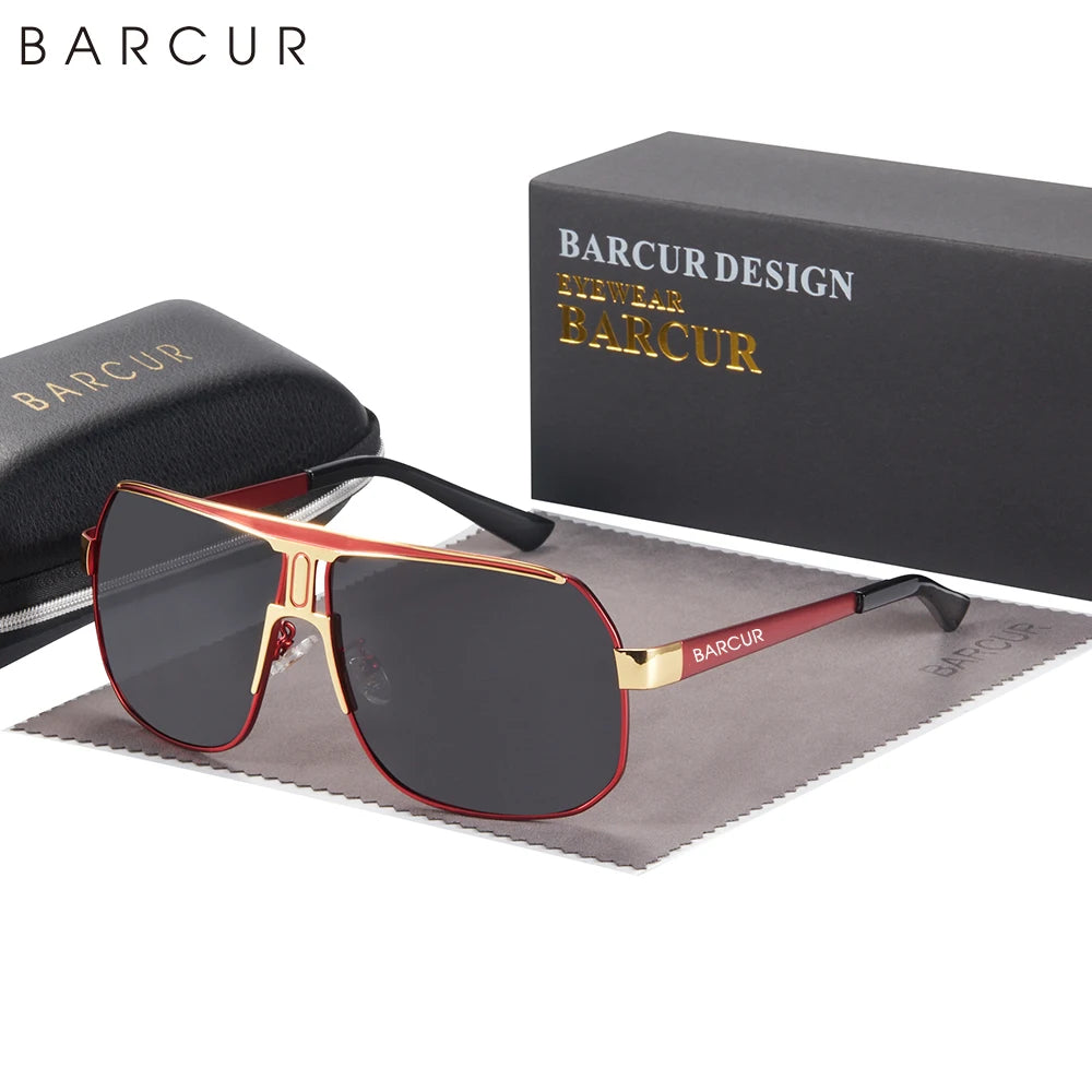 Gafas de Sol Oversized Cuadradas Polarizadas Degradé – Acero, Hombre