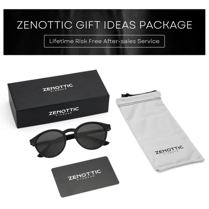 Gafas de Sol Redondas Retro Polarizadas – Patas de Goma, Unisex