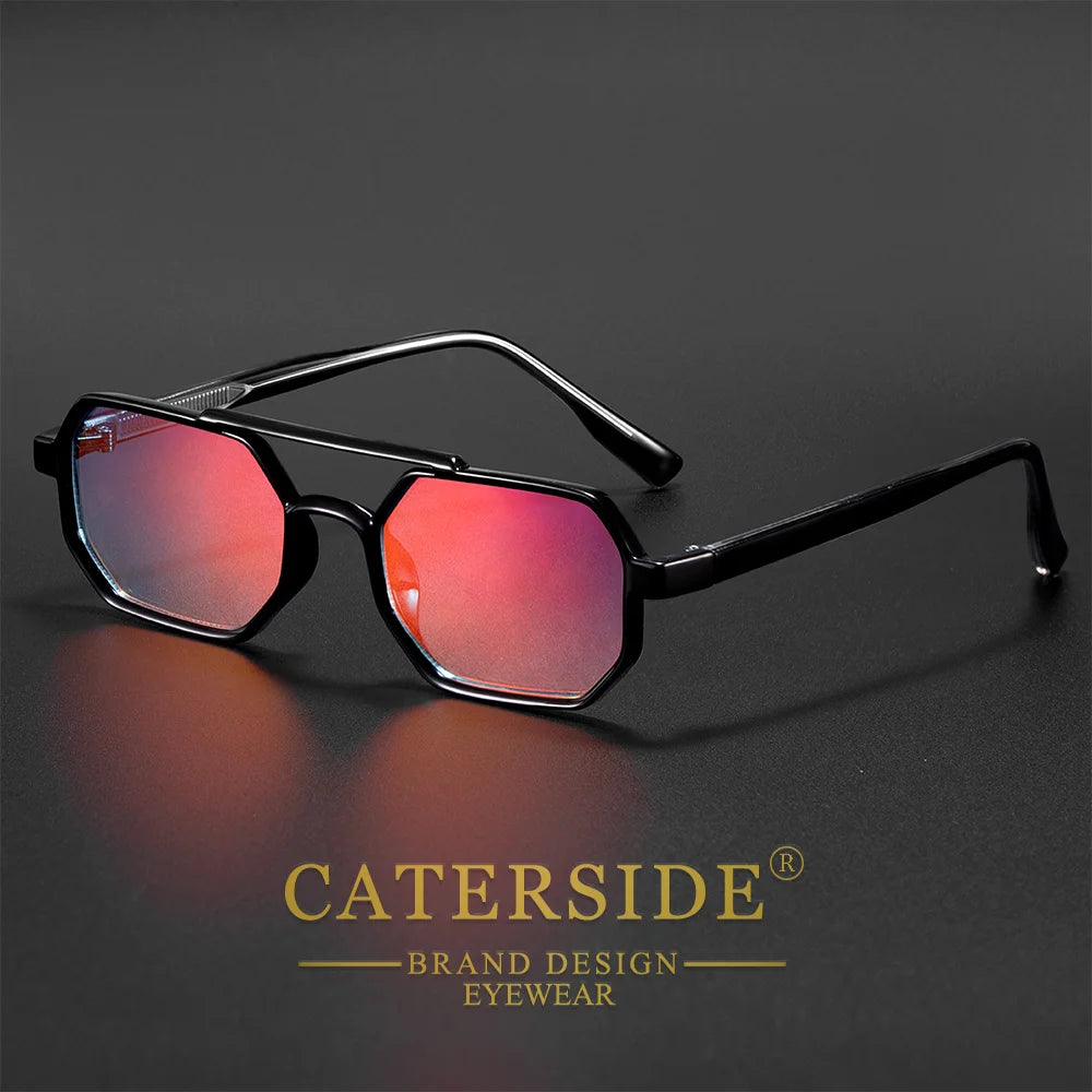 Gafas de Sol Cuadradas Retro – Doble Puente, Lente Degradé, Unisex