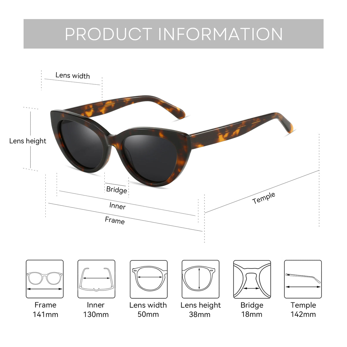 Gafas de Sol Ojo de Gato Retro Polarizadas – Acetato, Mujer